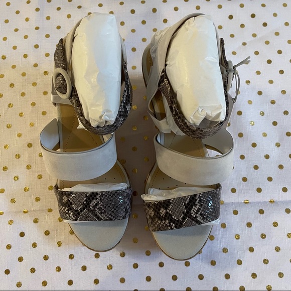 Geox Respira Djaleah B Smoke Grey Python, Off White Sandals - Picture 4 of 6